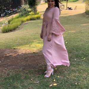 Shein Pink Bell Sleeve Dress